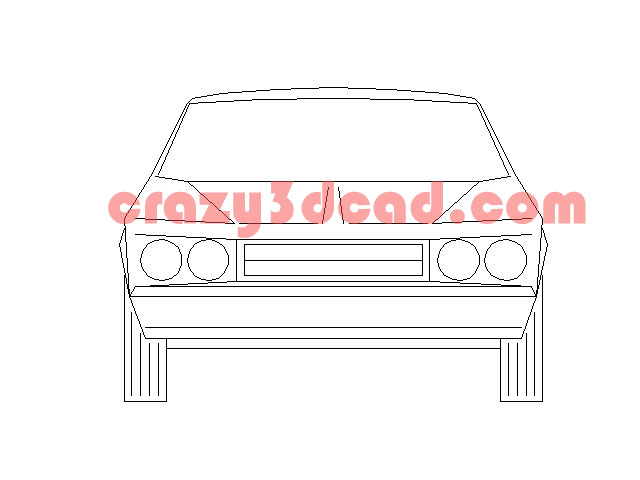 Regular car front CAD Block